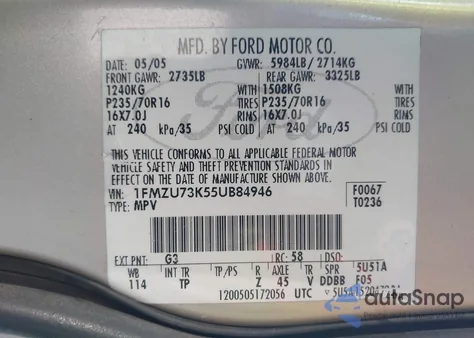 2004 Ford Explorer Nbx/Xlt z USA, uszkodzony, nr VIN 1FMZU73K14UA11133